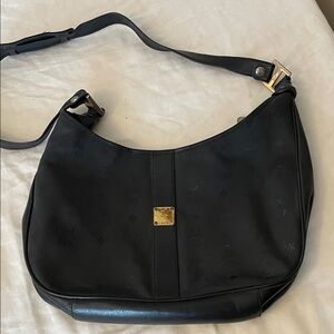 MCM Black Leather Shoulder Bag